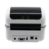 Back view of the Brother TD-4550DNWB printer displaying the power input, serial, USB, and Ethernet interface ports.