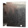 Close-up of the metal surface of the mounting bracket featuring engraved text reading "BRM01 001689803-REV-D".