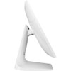 Side profile view of the white POSBANK APEXA G touchscreen POS terminal highlighting the slim display panel and adjustable hinge mechanism.