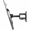Side profile view of a flat-panel TV mounted on the Peerless-AV PA762 articulating wall arm, showing the extended arm reach and upward tilt angle.