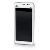 Front view of the white PAX A77 mobile smart POS terminal with a dark screen.