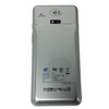 Rear view of the silver PAX A77 mobile smart POS terminal showing the contactless payment icon, rear camera, and specification label with model number A77-0AW-RE5-20EA.
