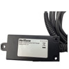 Bottom view of the Verifone VX820 Ethernet Hub Dongle showing the product label with model name and 9VDC, 1A power rating, attached to a thick black cable.