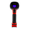 Front view of the red and black Honeywell Granit Ultra 2105iSR barcode scanner showing the illuminated scan window and trigger.