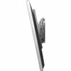 Profile view of a flat panel display mounted on a black Peerless-AV SmartMount wall bracket, demonstrating the forward tilt adjustment mechanism on a white background.