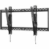 Three-quarter front view of the Peerless-AV ST670P SmartMount tilt wall mount, showing the wide open steel wall plate, heavy-duty vertical display adaptors, and quick-release pull cords.