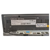 Close-up view of the rear product identification label on a POSBANK Apexa GW terminal displaying model details, serial number, and input specifications.