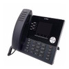 Three-quarter side angle of the Mitel MiVoice 6920 IP Phone displaying the phone body, tilted screen orientation, attached handset, and coiled cord.