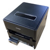 High-angle front view of black Citizen CT-S4500 receipt printer showing clear top viewing window and lower interface ports