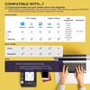 Compatibility matrix for the Volcora 50020X thermal receipt printer illustrating supported operating systems and unsupported POS applications like Square, Clover, and Toast.