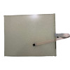 Elo E457626 AccuTouch 15-inch replacement glass touchscreen panel showing the flat sensor surface and attached ribbon cable connector.
