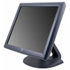 Angled view of an Elo desktop touchscreen monitor featuring a matte, anti-glare display surface on a black stand.