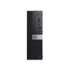 A front-facing, studio shot of a Dell OptiPlex 7070 Small Form Factor (SFF) desktop computer. The chassis is primarily black with a distinctive diamond-patterned mesh grille covering the left half of the front panel.

Front Panel Features:

Upper Section: Contains the power button and "OptiPlex 7070" branding.

Vertical Drive Bay: A slim optical disc drive is positioned vertically next to the mesh section.

I/O Ports: A vertical row includes an SD card reader, a universal audio jack, two USB 2.0 ports, one USB 3.1 Gen 1 port, and one USB 3.1 Gen 2 Type-C port.

Branding: A silver square plate featuring the circular Dell logo is located in the center, transitioning between the mesh and the smooth I/O panel.

The unit is oriented vertically against a seamless white background.