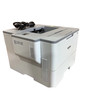 Angled three-quarter perspective view showing the side ventilation and front paper tray panel of the Brother HL-L6400DW business laser printer.