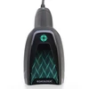 Top-down overhead view of Datalogic Gryphon GM4600 handheld barcode scanner highlighting top indicator light and Datalogic logo