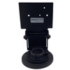 Rear view of the ENS 367-3884 payment terminal stand showing the back of the mounting plate, model label, tilt hinge, and round swivel base.
