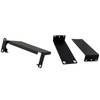 Angled front view of the black metal mounting tray and two 19-inch rack ears for the Citrix 8530227 rack mount kit displayed against a plain white background.