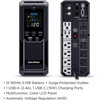 Product feature overview graphic showcasing the front and rear of the CyberPower CP1500AVRLCD3 alongside key specifications.