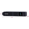 Front-angled view of the CyberPower CP1500PFCRM2U UPS unit displaying overlaid dimension callouts of 17.00 inches wide, 3.40 inches high, and 10.50 inches deep.