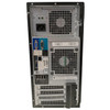 Rear panel of the Dell PowerEdge T140 server displaying the power supply unit, legacy serial and VGA ports, USB ports, dual Ethernet jacks, expansion slot covers, and ventilation grille.
