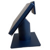 Side profile view of the HP Engage One Pro AIO POS terminal highlighting the angled touchscreen monitor, cylindrical column hub stand, and stable base.