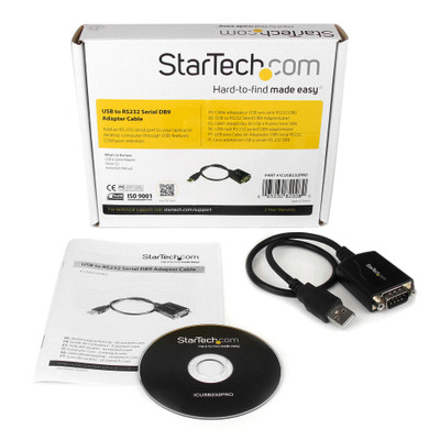 Startech ICUSB232PRO 1ft. USB to RS232 Serial DB9 Adapter Cable with COM Retention - Box