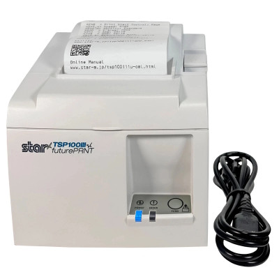 Star TSP100 TSP143IIIU Thermal Receipt Printer - White - Front