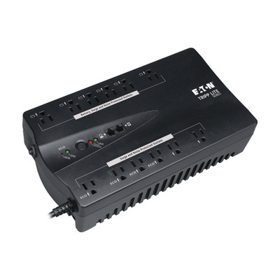 Tripp Lite TAA-Compliant ECO Series 120V 750VA 450W Energy-Saving Standby UPS with USB port and 12 Outlets - ECO750UPSTAA - Front