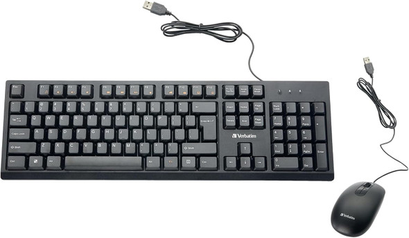 Verbatim 70734 Universal USB Wired Keyboard and Mouse - Front