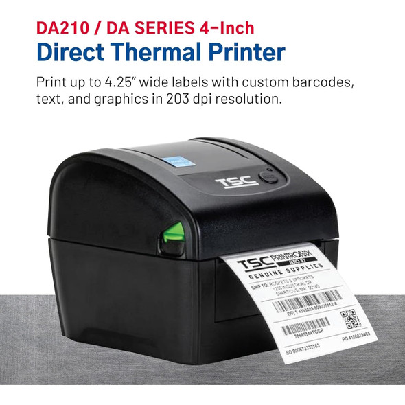 TSC DA210 Desktop Direct Thermal Barcode Printer - Specs