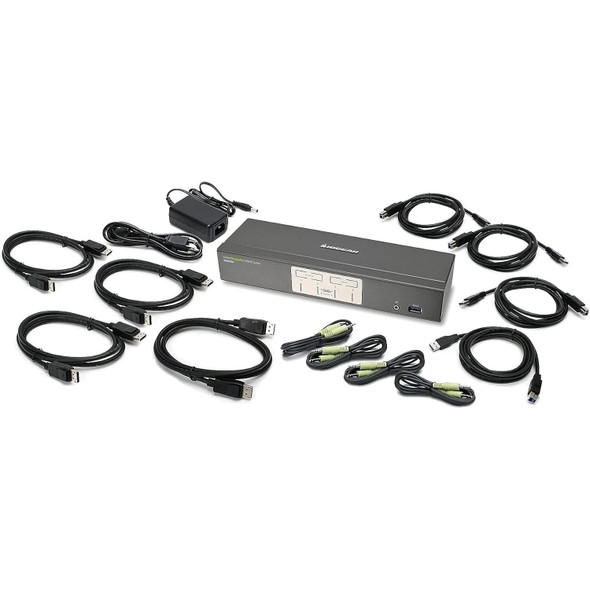 IOGEAR 4-Port DisplayPort KVM Switch with USB 3.0 Hub - Complete