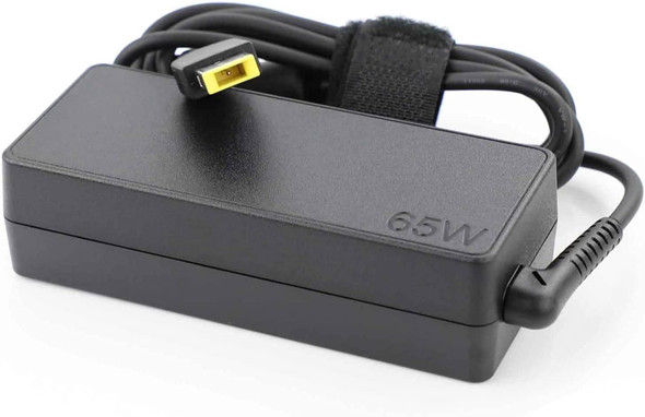 Lenovo 65W 20V 3.25A Slim Yellow Square Tip AC Adapter - Front