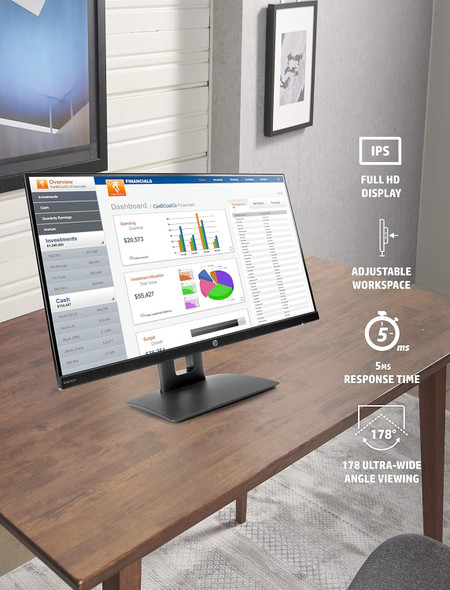 HP VH240a 23.8-inch Full HD 1080p IPS LED Monitor - Side