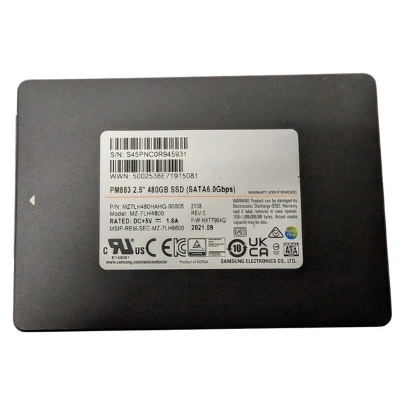 Samsung PM883 480GB 2.5" SATA SSD - MZ7LH480HAHQ - Label