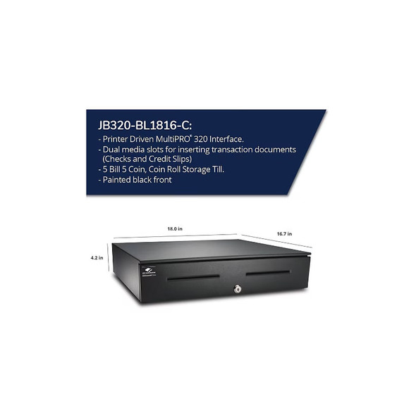 APG JB320-BL1816-C Heavy Duty Cash Drawer - Specs