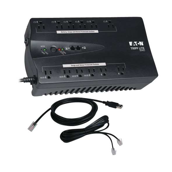 Tripp Lite TAA-Compliant ECO Series 120V 750VA 450W Energy-Saving Standby UPS with USB port and 12 Outlets - ECO750UPSTAA - Contents