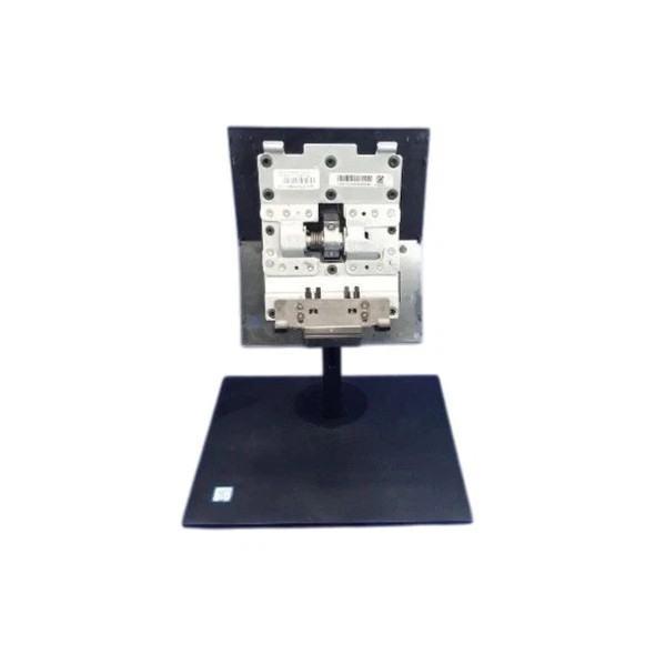 Direct front view of the HP ProOne G4 height adjustable stand displaying the mounting bracket and flat square base.