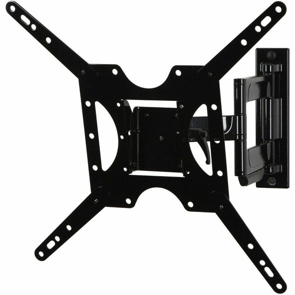 Front-facing view of the Peerless-AV PA746 articulating wall mount with its universal I-shaped adapter plate and extension arms fully assembled.