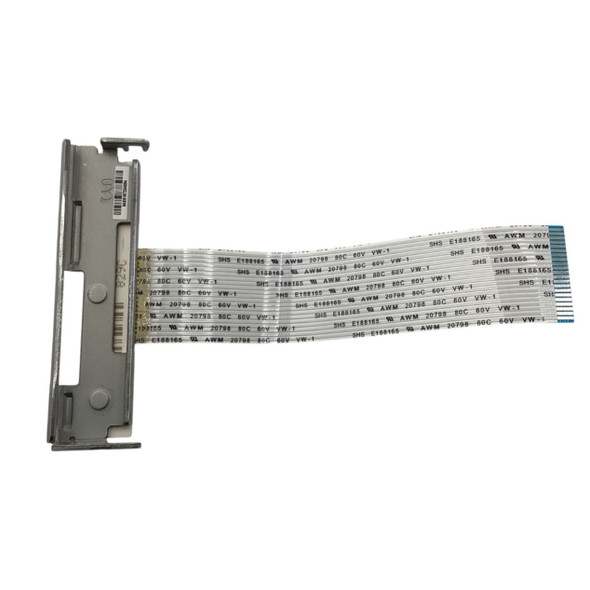 The metal backplate of an Epson 1651188 thermal printhead assembly with part labels and a flexible ribbon cable attached to the rear.