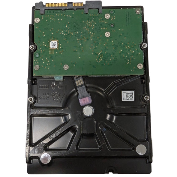 Bottom view of the Dell Constellation ES.3 3.5-inch SAS hard drive showing the exposed green printed circuit board, mounting points, and the SAS interface connection connector at the top.