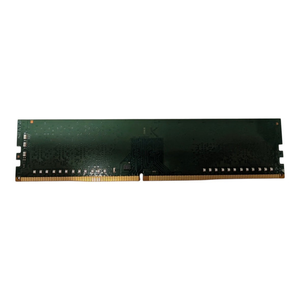 Rear view of the blank green printed circuit board for the Kingston DDR4 desktop memory module, showing surface-mounted components along the gold connector pins.