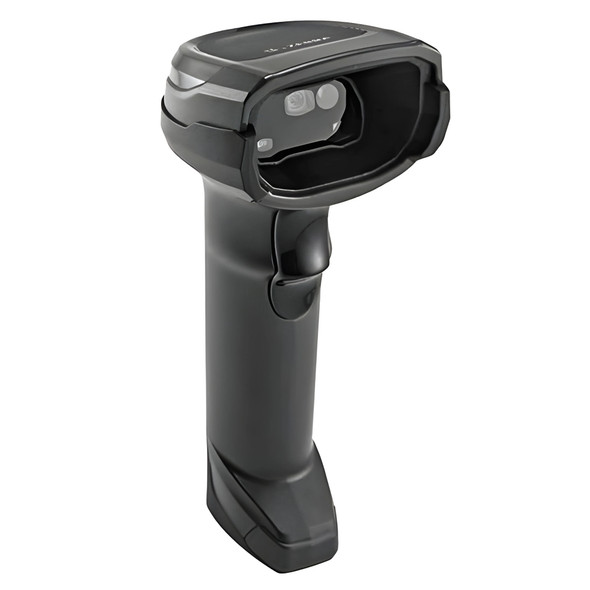 Three-quarter right side profile of the Zebra DS8108-SR00007ZZWW handheld barcode scanner highlighting the ergonomic handle and scan head