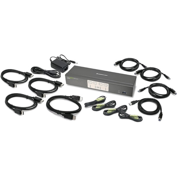 IOGEAR 4-Port DisplayPort KVM Switch with USB 3.0 Hub - Complete IOGEAR 4-Port DisplayPort KVM Switch with USB 3.0 Hub - Complete