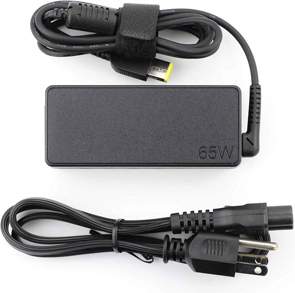 Lenovo 65W 20V 3.25A Slim Yellow Square Tip AC Adapter - Cable