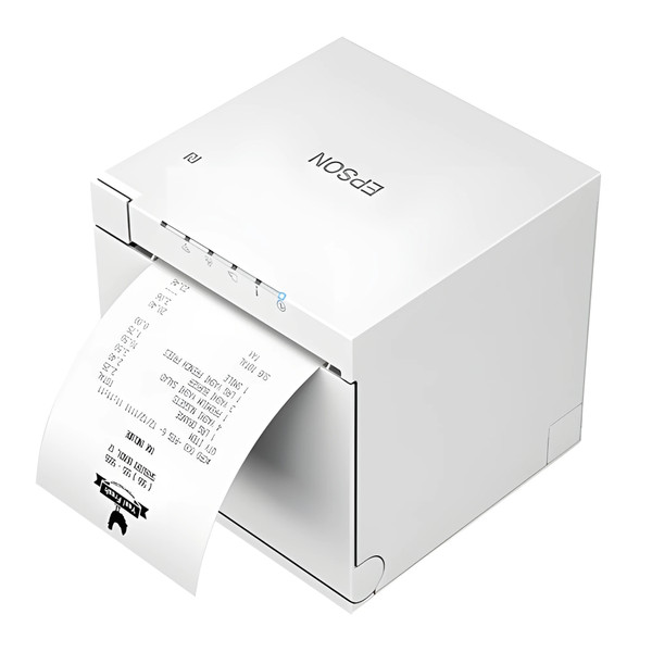 Epson OmniLink TM-m30III-012 White Thermal Receipt Printer - Side