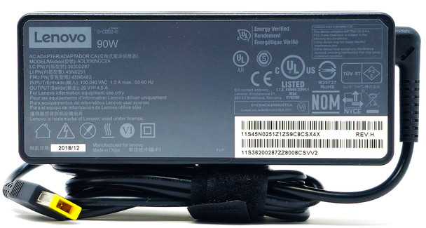Lenovo 90W 20V 4.5A Slim Yellow Square Tip AC Adapter