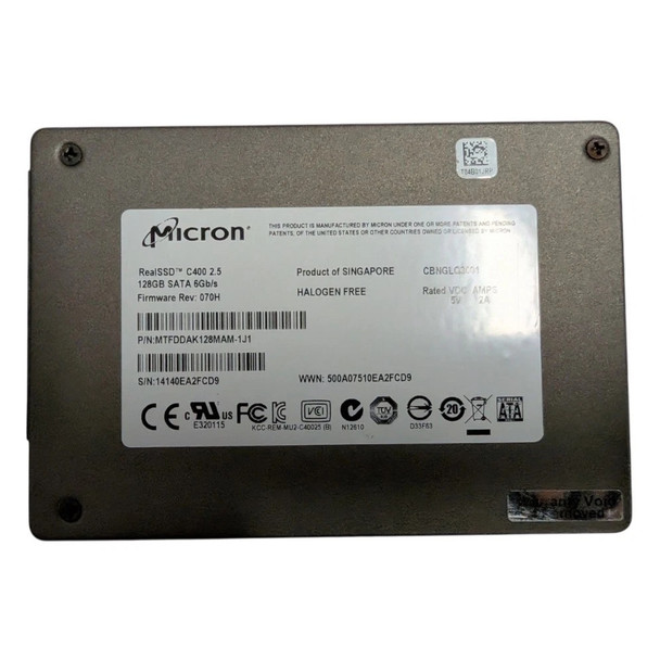 Micron RealSSD C400 2.5" 128GB SATA 6GB/s SSD - Front