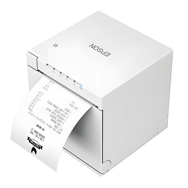 Epson OmniLink TM-m30III-021 White Bluetooth Thermal Receipt Printer - C31CK50021 - Side