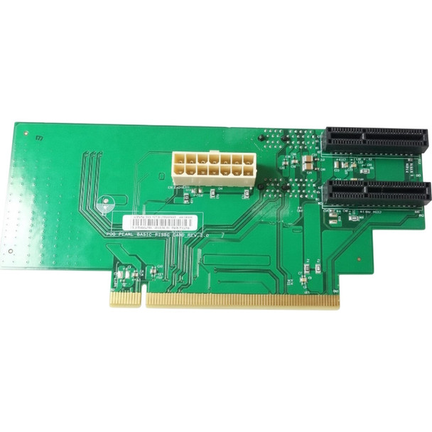 Green PCB Toshiba 00GU196 Basic Riser Card for TCx 700 and SurePOS 700 Series 4900-7X6 POS systems, featuring dual PCI expansion slots, internal power connector, and gold edge contact pins.