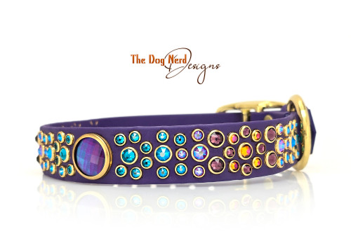 12.5-15.5” Purple & Teal Cabochon Design on Purple